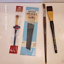 Artist Paint Brush Lot 0f 9 Miscellaneous Brushes
