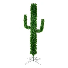 Vickerman 90" PVC Cactus Pine Artificial Christmas Tree in Green