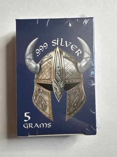 Viking Helmet 5 Gram .999 Fine Silver Bar Pan Silver Company Collectible Sealed