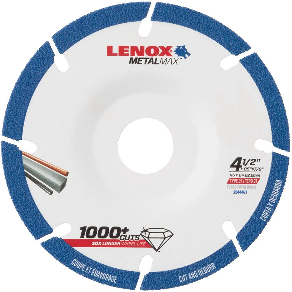 Алмазный отрезной круг Lenox Metalmax с 6-дюймовым сегментированным ободом Type 27 для резки металла