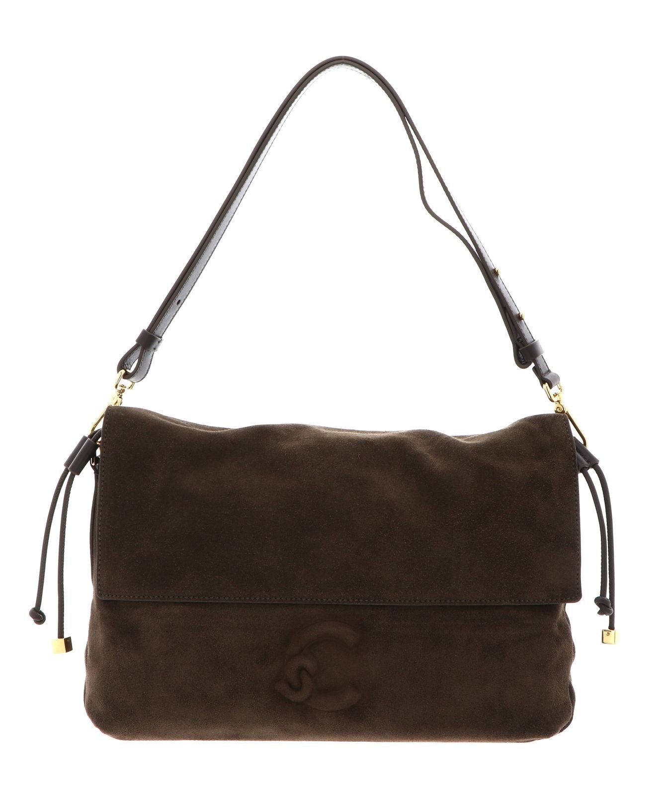 COCCINELLE Handbag Suede Leather / Smooth Leather Fango / Fango