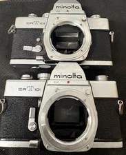 2-Vintage Minolta SRT 101 35mm SLR Cameras  Untested Japan box c