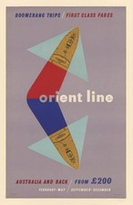 Orient Line Boomerang Trips by Abram Games 20 x 30 Inches Poster Art Print V&A