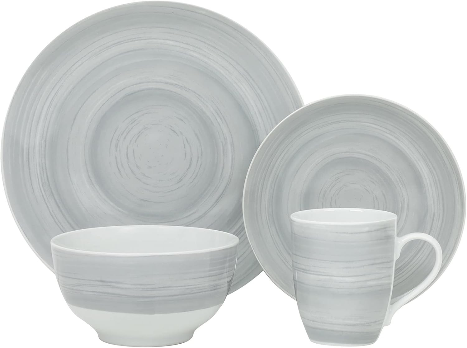Grey Stone 16 Piece Dinnerware Set, Service for 4, Fiesta Di