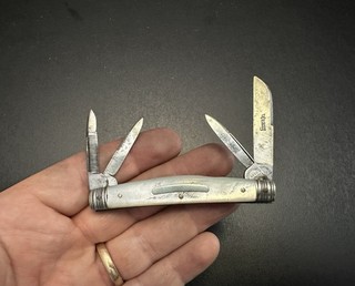 Navaja de bolsillo vintage 1887 1939 Schmachenberg Bros congress MOP Alemania