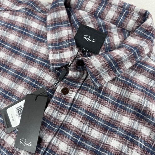 NWT Rails Forrest Flannel Shirt Mens Extra Large XL Dusk Berry Grey Plaid - $158 - Picture 6 of 12