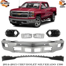 Front Bumper Chrome Steel Fog Light Kit For 2014-2015 Chevrolet Silverado 1500 Front Bumper Chrome Steel Fog Light Kit For 2014-2015 Chevrolet Silverado 1500
