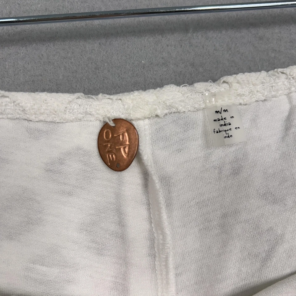 Pantalones Cortos Free People FP One Para Mujer Medianos Blancos Encaje Crochet Vieira Dobladillo Boho Foto 4 de 4