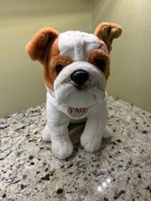 FAO Schwarz English Bulldog Plush Stuffed Dog 15" Brown  White Toys R Us