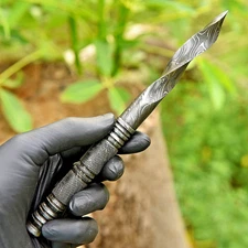 Custom Made Hand Forged Damascus Steel Kris Blade Tri Edged Dagger Knife UU 75