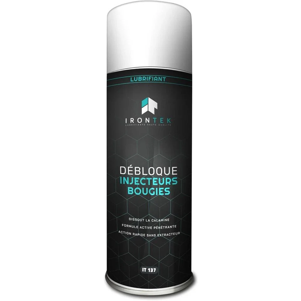 IRONTEK DEGRIPPANT DEBLOQUE INJECTEURS / BOUGIES AEROSOL 500 ML