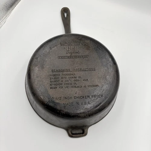 Vtg Wagner's 1891 Original 10 1/2" Chicken Fryer 3" Deep USA Cast Iron Cookware