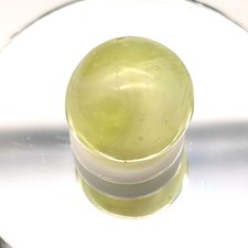 Yellow Vaseline Glass Swirl Old Machine-Made Marble Glows under a Blacklight 5/8