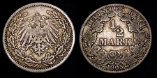 GERMANY 1905 A 1/2 Mark F