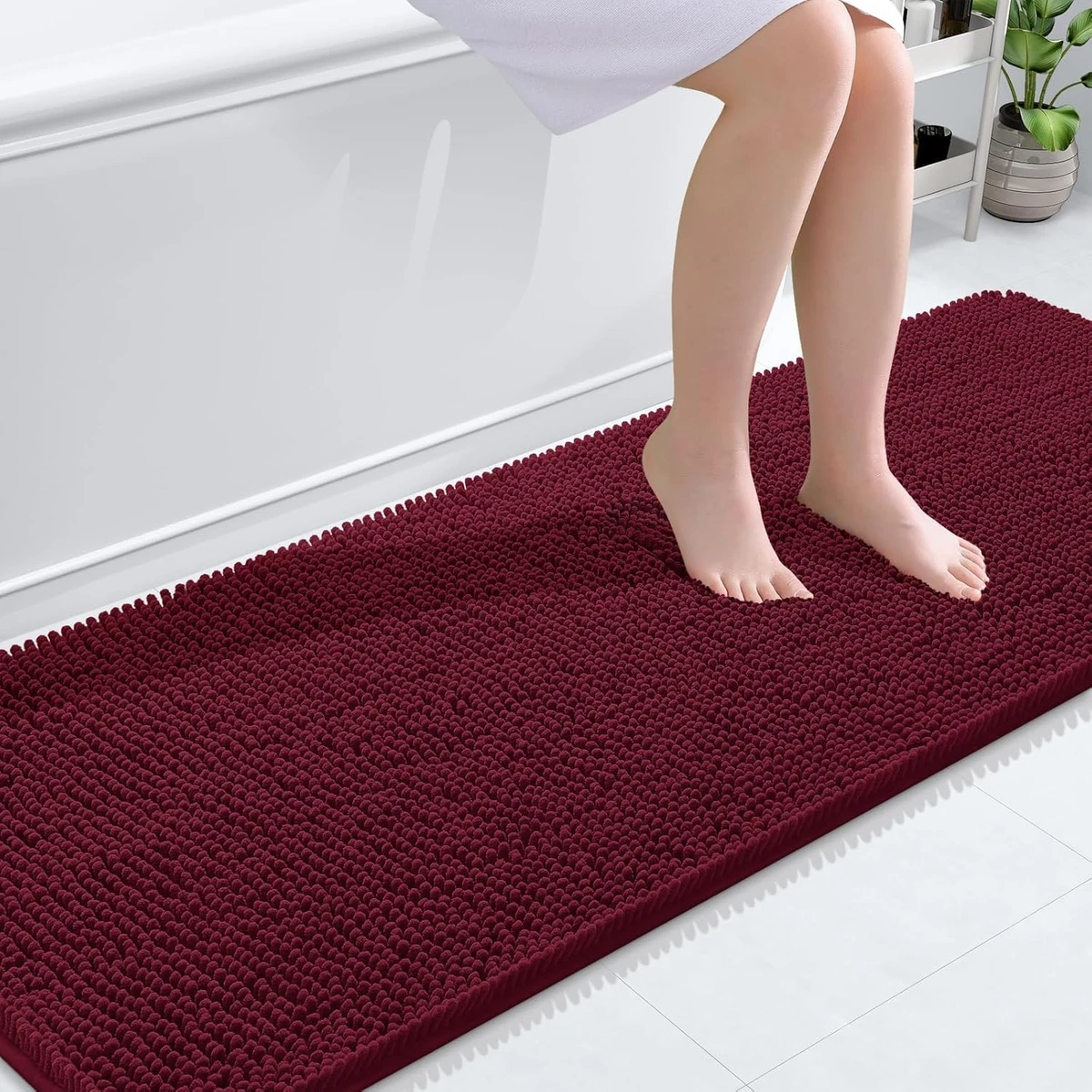 Alfombra De Baño REDBEST Los Ángeles, Diseño A Cuadros, 80x90 Cm, 100% Poliéster, Nueva Con Etiquetas