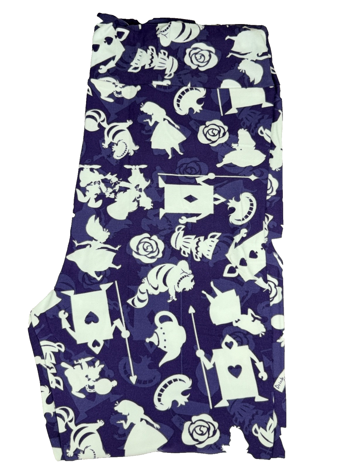 New Disney Alice in Wonderland LuLaRoe Tall Curvy 2 Leggings Blue