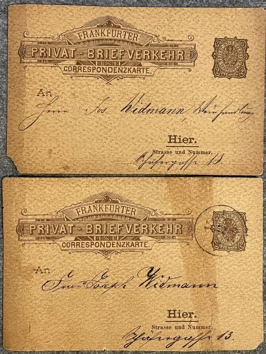 Privat-Briefverkehr Frankfurt a.M. 1887 Korrespondenzkarte 3.12.87 - Bild 1 von 1