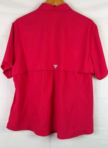 Camicia da pesca ventilata Columbia PFG Bahama UPF Omni Shade donna taglia-2X rosa rosso - Foto 7 di 13