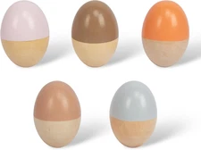 5 Pcs Wooden Baby Egg Shakers Hand Musical Maracas Percussion Instruments for...