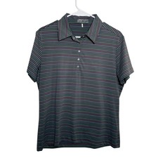 Nike Golf Polo Shirt Boy's Large Striped Collared Athletic Active Colorful