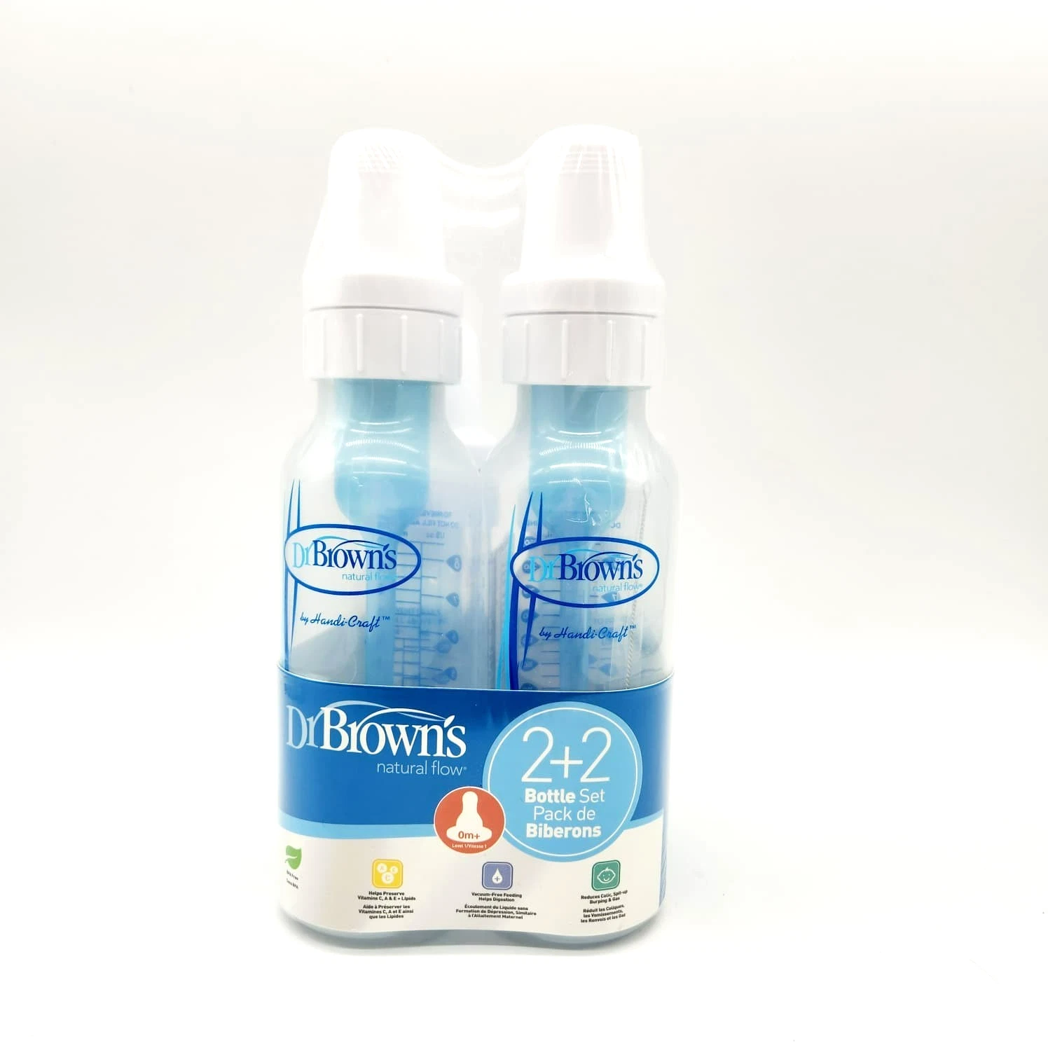 Dr. Brown’s 4-Pack Bottles Set Anti-Colic 2x 8oz + 2x 4oz BPA-Free