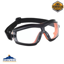 Slim Safety Goggles Portwest Clear Polycarbonate Lightweight Premium PW26