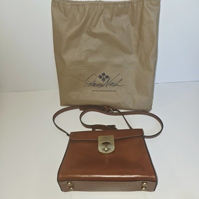 Patricia Nash Brown Leather Top Handle Clutch/ Crossbody Bag
