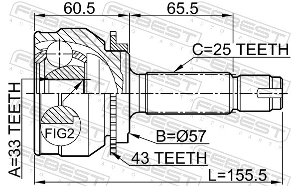 ✅Fits FEBEST 0410-044A43 EXTERNAL CRANK JOINT MITSUBISHI AIRTREK CU  ⭐UK Seller⭐