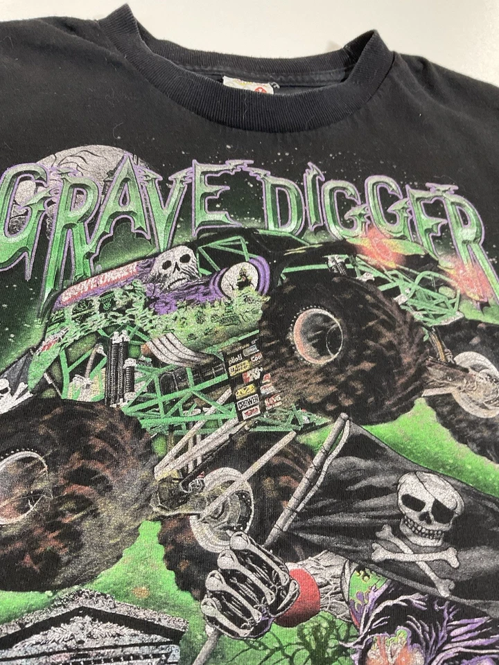 Camiseta Grave Digger Monster Truck Talla S Camiseta Bebé Grunge Cyber Goth Foto 2 de 4