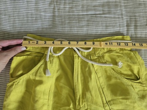 Joie Damen Utility Hose 6 Citronelle verwaschene Waschung Retro weites Bein Leinenmischung - Bild 7 von 9