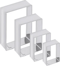 ANCKNE Stainless Steel Rectangle Cookie Cutter Set, 1 Inch Depth, Square