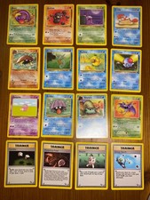 pokemon 16 card Mint original New Fossil set  complete common set Vintage