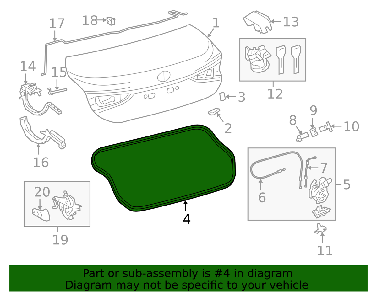 Genuine Lexus Weatherstrip 64461-06270 | eBay
