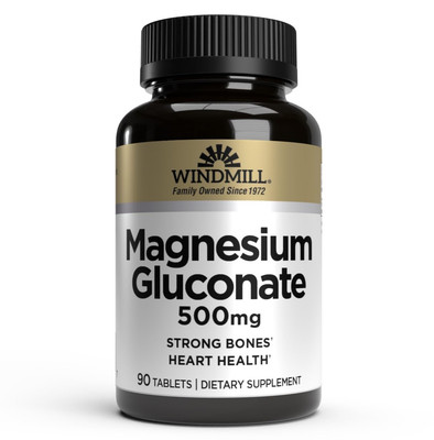 Generic Magnesium 500 mg Dietary Supplement Tablets 90 Count Support Bone Health