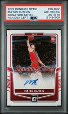 💥2024-25 Optic Signature Series Matas Buzelis Rookie Auto Pop 1 PSA 10 Auto!💥