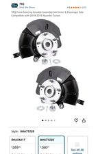 TRQ Front Steering Knuckle Set Driver & Passenger Side 2010-2013 Hyundai Tucson