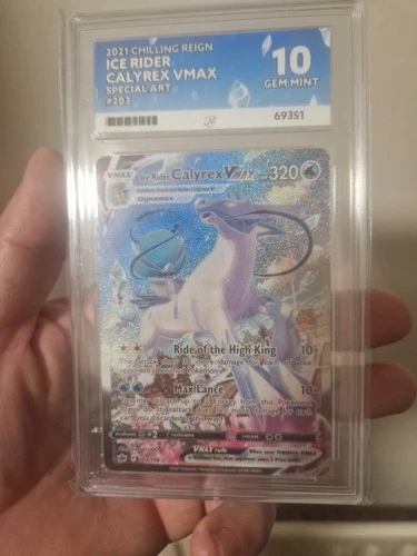 Ice Rider Calyrex VMAX 203/198 Chilling Reign Ace 10 Perfect Subgrades