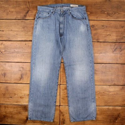 Vintage Ralph Lauren Jeans 38x34 Blau Loose Wide Leg Faded Mid Rise Denim