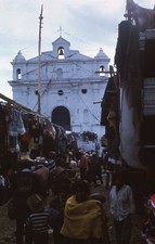 Guatemala Market Church in Background 1975 Kodachrome Duplicate Color Slide