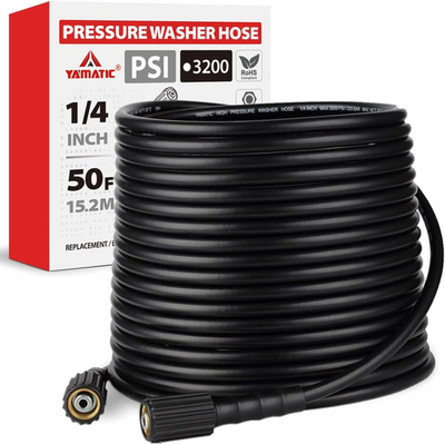 #ad YAMATIC Pressure Washer Hose 50FT X 1 4quot; Inner Dia Kink Resistant Power Washer $50.79
