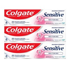 Colgate Sensitive Toothpaste with Whitening Fresh Mint 6oz Lot of 3