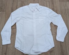 820 Mens GIVENCHY Embroidered Logo Pocket LS Button Up Shirt White 40 US 15.75