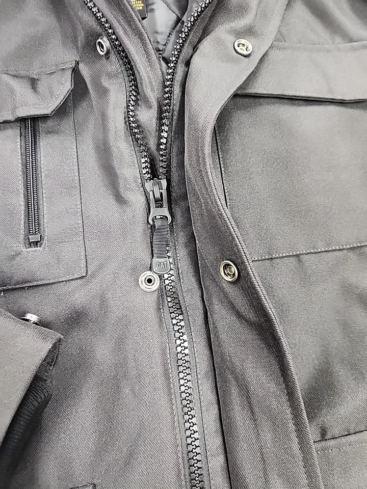 Caterpillar CAT Heavy Insulated Polyester Men's Large Black Hooded Work Coat - Image 4 of 4