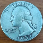 1951-P Washington Quarter 90 percent silver VF condition