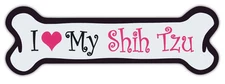 Pink Dog Bone Shaped Magnets: I Love My Shih Tzu | Cars, Trucks and More!