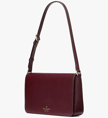 Kate Spade Staci Purple Leather Flap Shoulder Bag Grenache Kate Spade Staci Purple Leather Flap Shoulder Bag Grenache