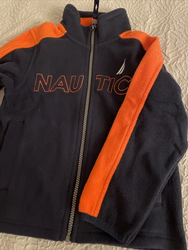 Boys Nautica Fleece Full-Zip Jacket Coat Size 3T Navy/Orange NWT - Picture 5 of 6