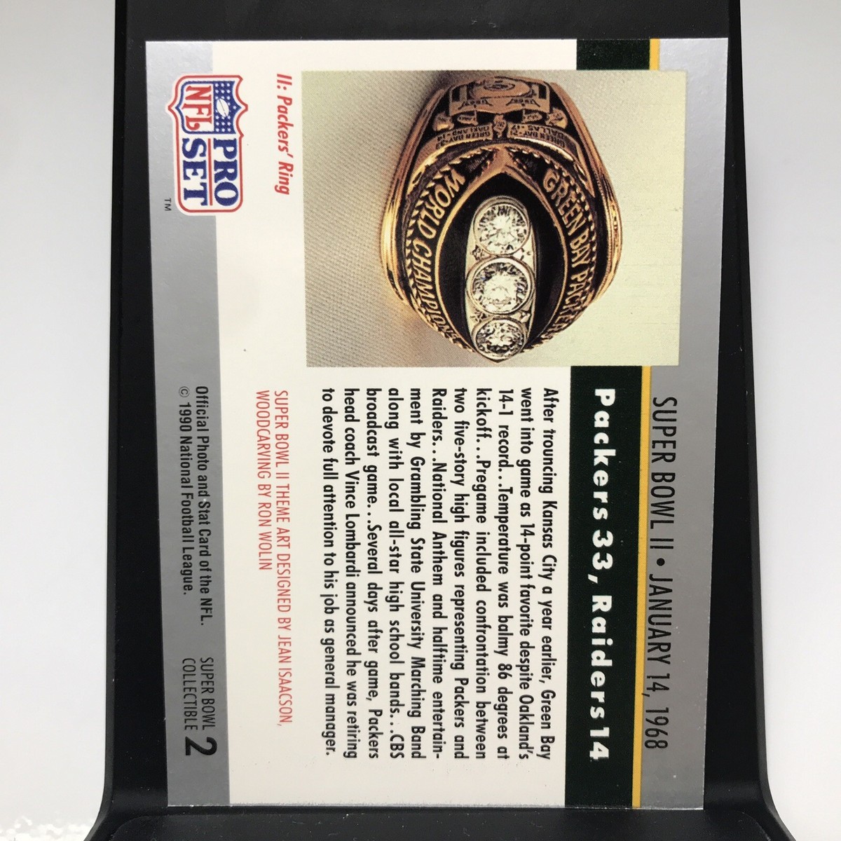 90s NFL タンパベイ 他合計3点 1990 Pro Set #2 GREEN BAY PACKERS 33 RAIDERS 14 Super Bowl