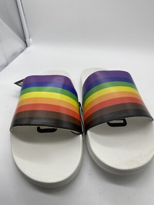 MAH Gender Neutral Be Proud Slides LGBTQ+ RAINBOW Size 11-13 