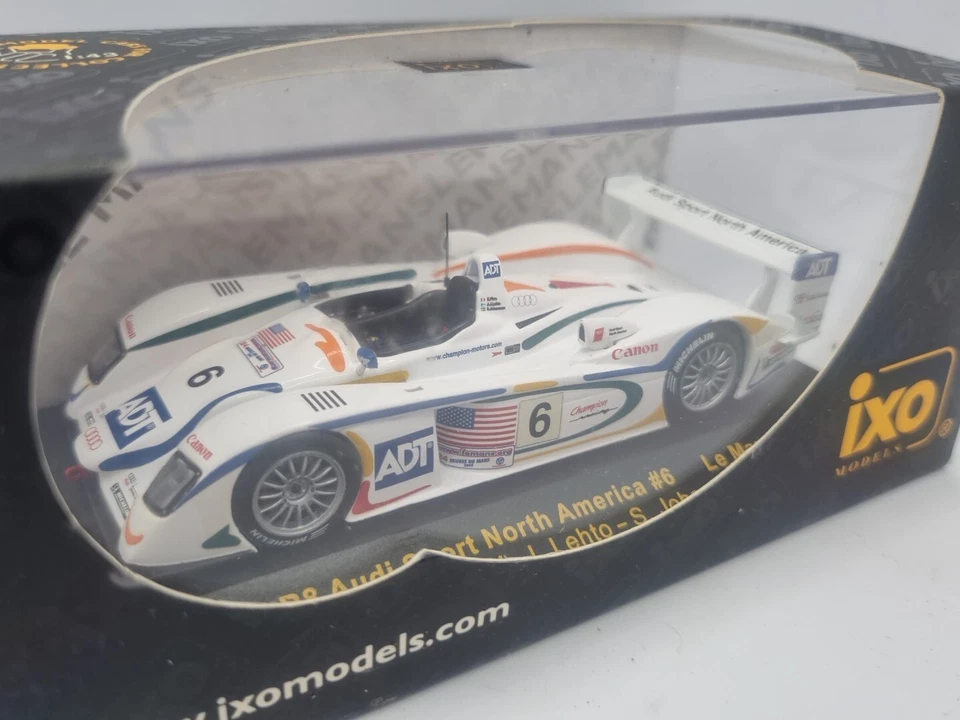IXO 1:43 LMM050 Audi R8 Audi Sport North America #6 Le Mans 2003 modelo diecast Foto 3 de 4